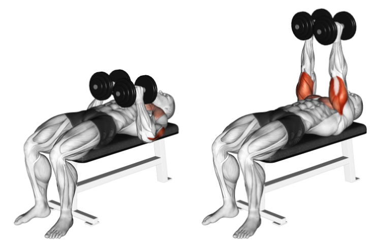 close grip dumbbell press